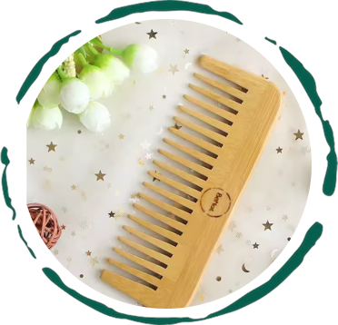 "All-Natural Bamboo Hair Comb, front product view"