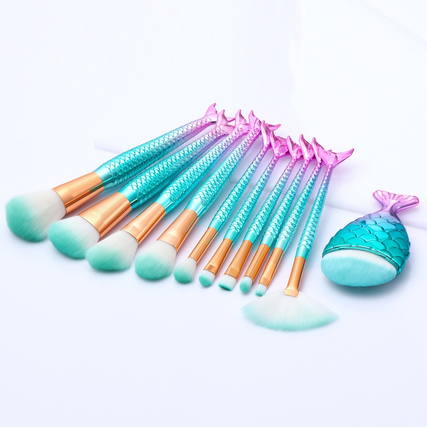 mermaid makeup brush set