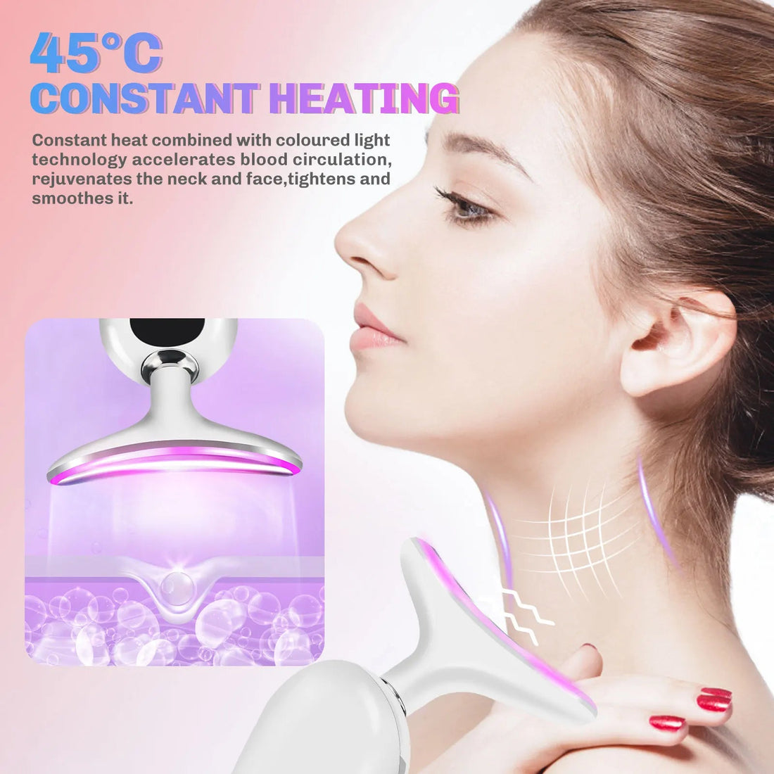 EMS Neck & Face Lifting Device – LED Photon Skin Tightening Massager