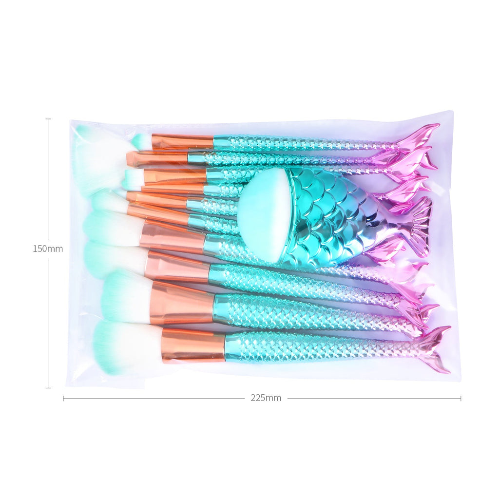 mermaid makeup brush set