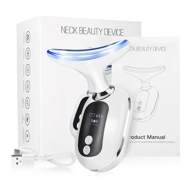 EMS Neck & Face Lifting Device – LED Photon Skin Tightening Massager