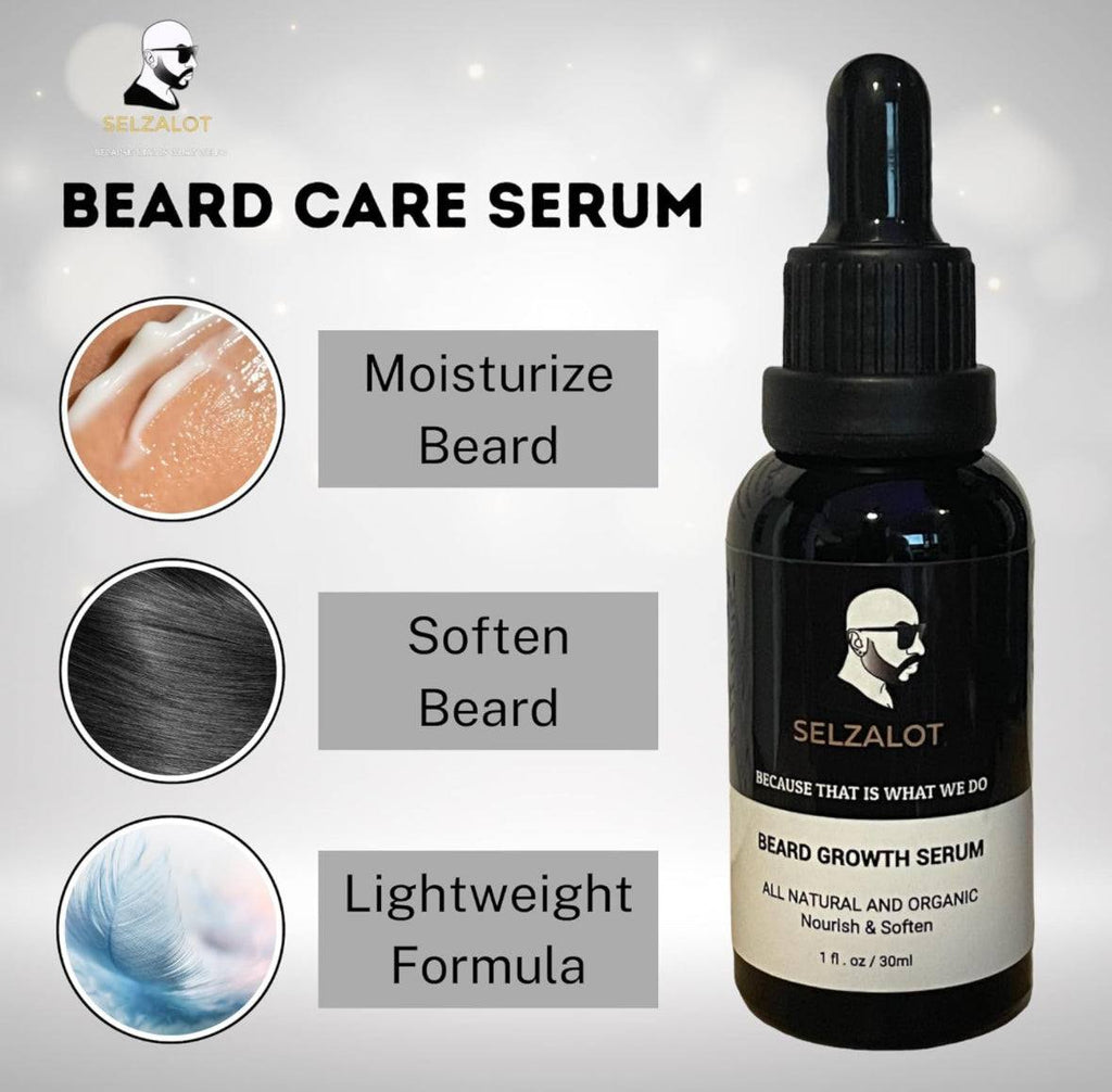 "Beard Growth Kit gift box packaging, open view"