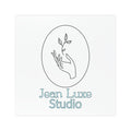 "Minimal logo car magnet by Jean Luxe Studio, front view of botanical emblem design"