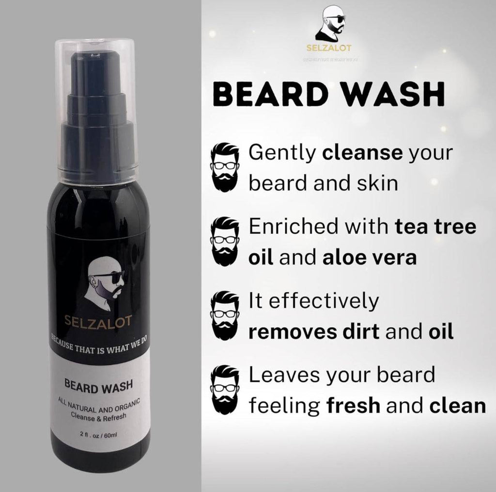 "Beard Growth Kit product close-up, showing bottle labels"