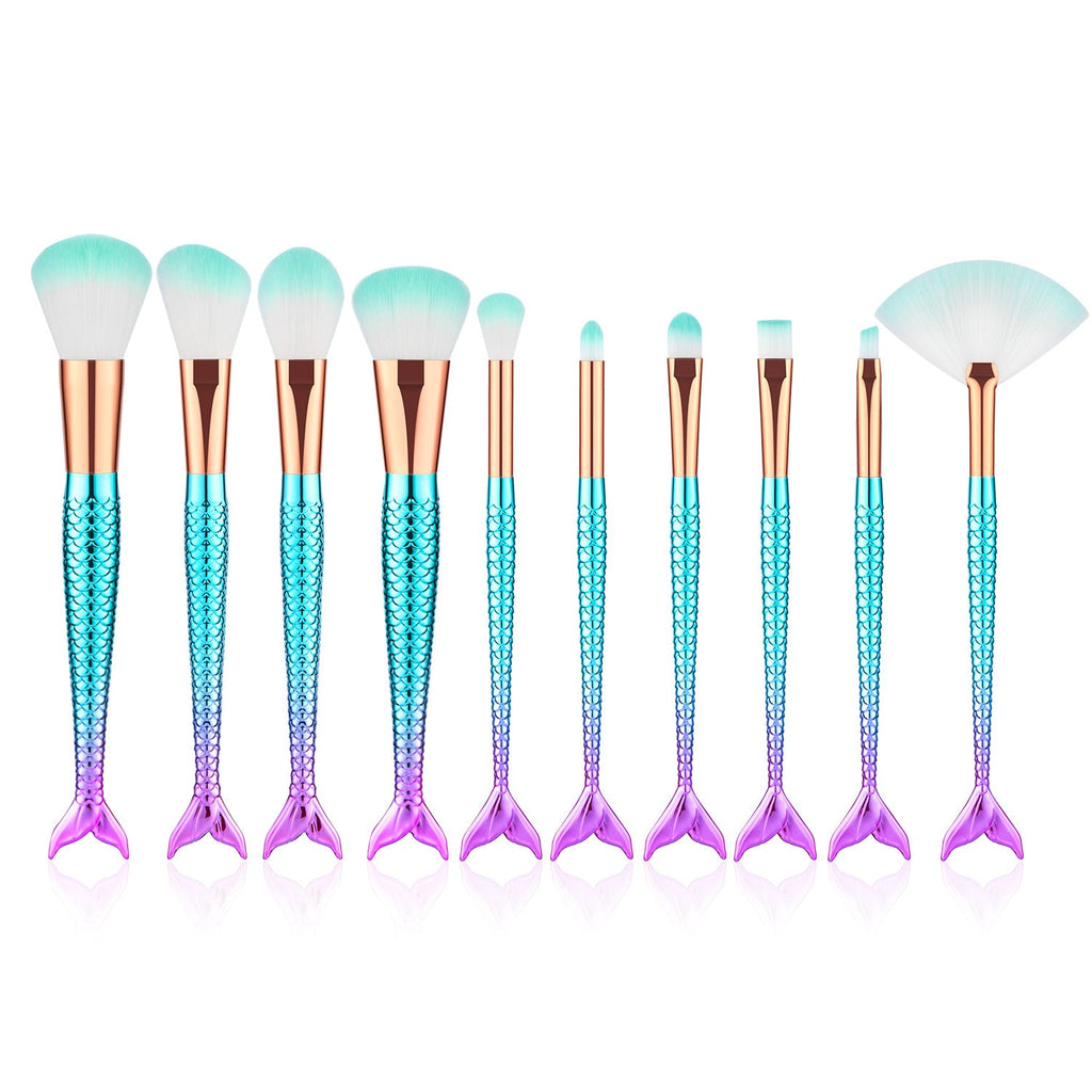 mermaid makeup brush set