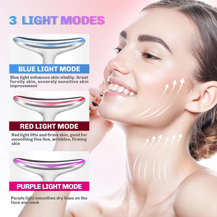 EMS Neck & Face Lifting Device – LED Photon Skin Tightening Massager