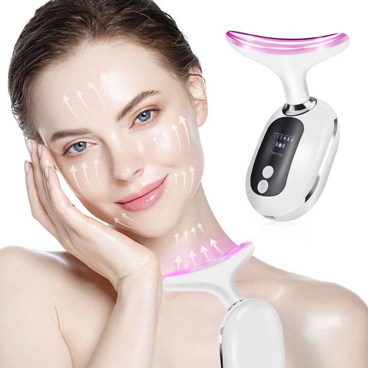 EMS Neck & Face Lifting Device – LED Photon Skin Tightening Massager