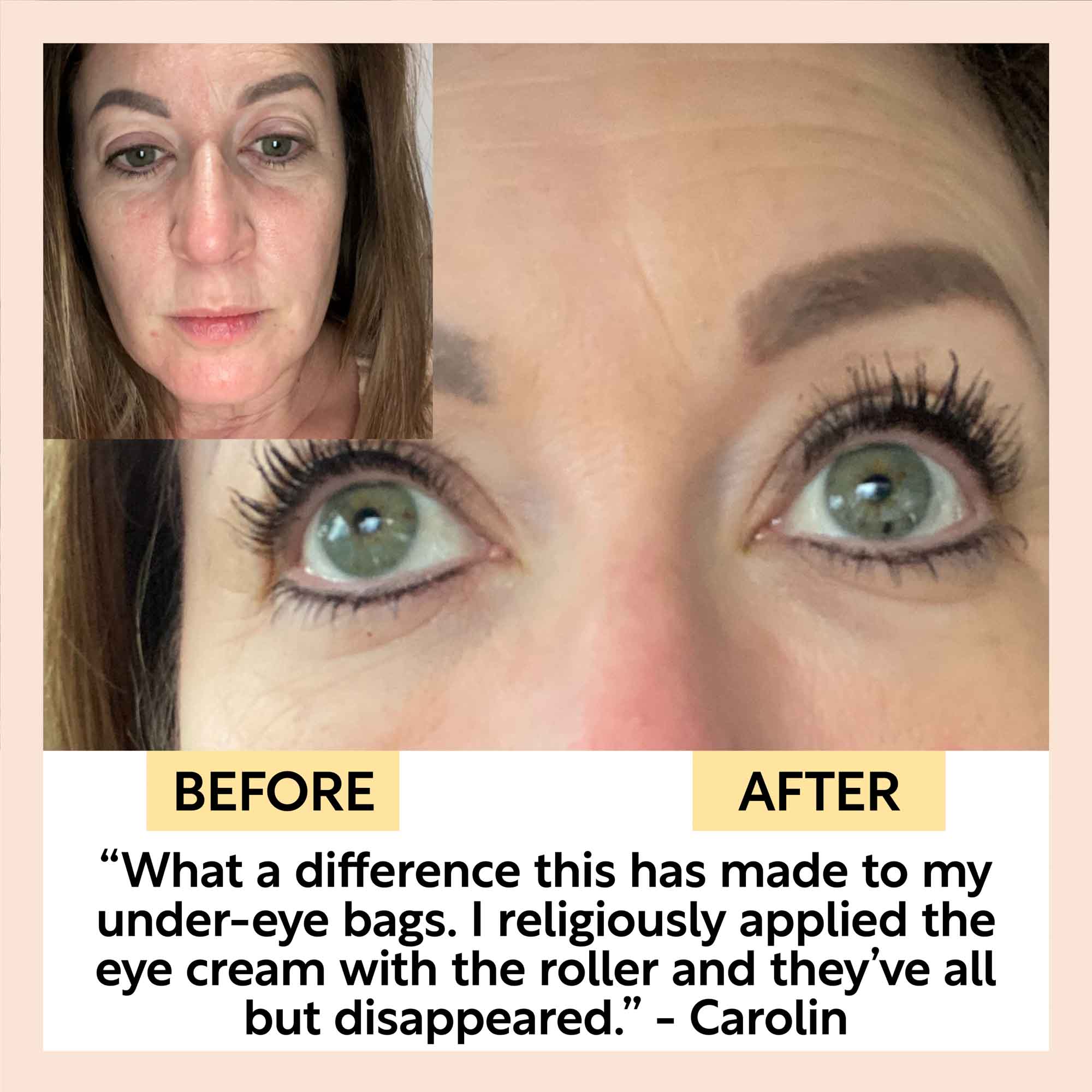 "Hyaluronic acid eye cream with coffee by UpCircle, glass jar product view"