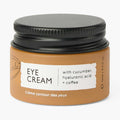 "Hyaluronic acid eye cream with coffee by UpCircle, glass jar product view"
