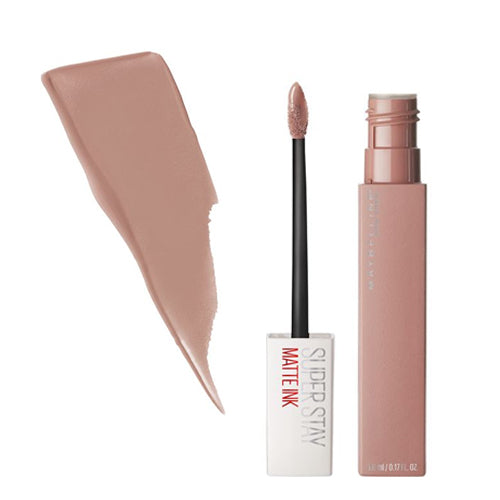 matte liquid lipstick Maybelline SuperStay Matte Ink Liquid Lipstick with applicator and swatch