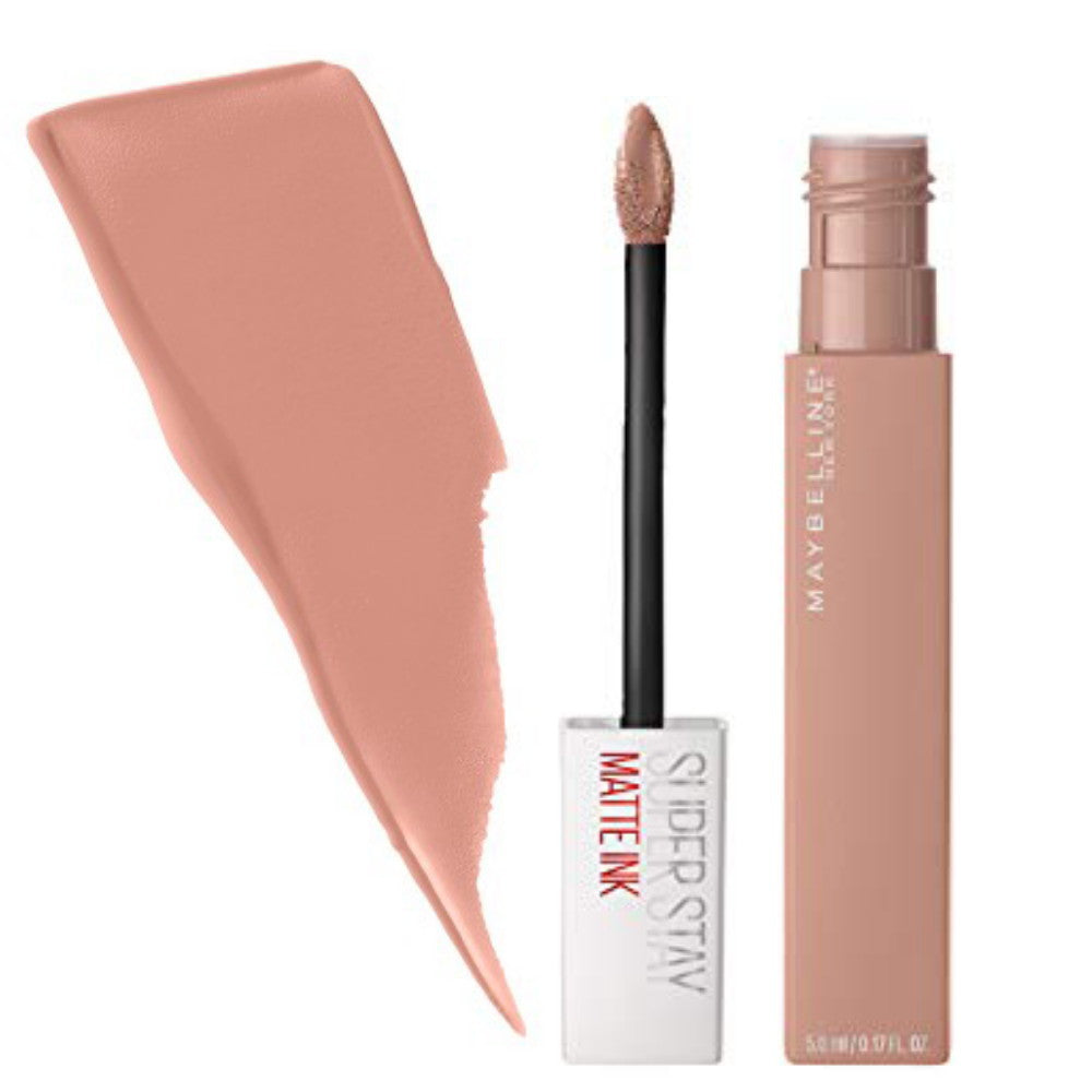 matte liquid lipstick Maybelline SuperStay Matte Ink Liquid Lipstick with applicator and swatch