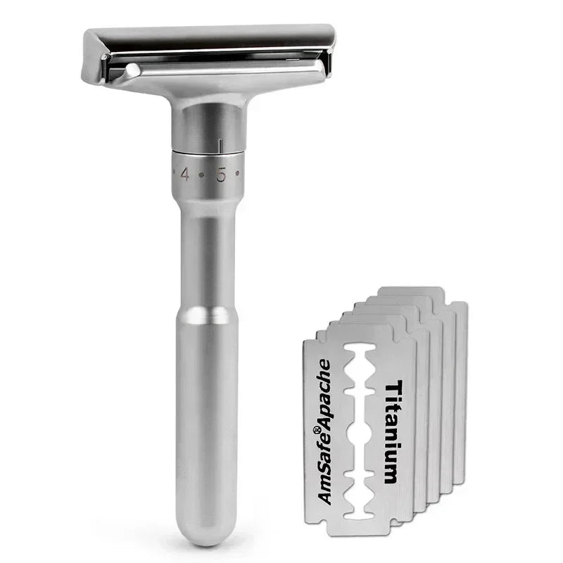 "Vintage manual shaver in black handle variant"