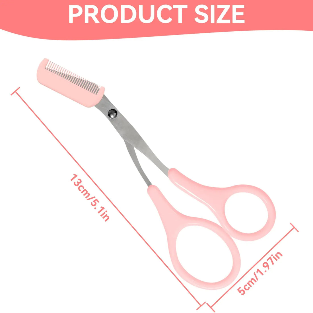 Eyebrow Trimmer Scissors with Comb – Stainless Steel Grooming Tool