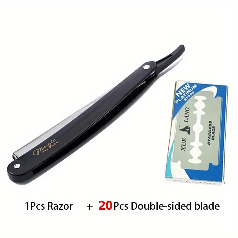 "Vintage manual shaver in black handle variant"