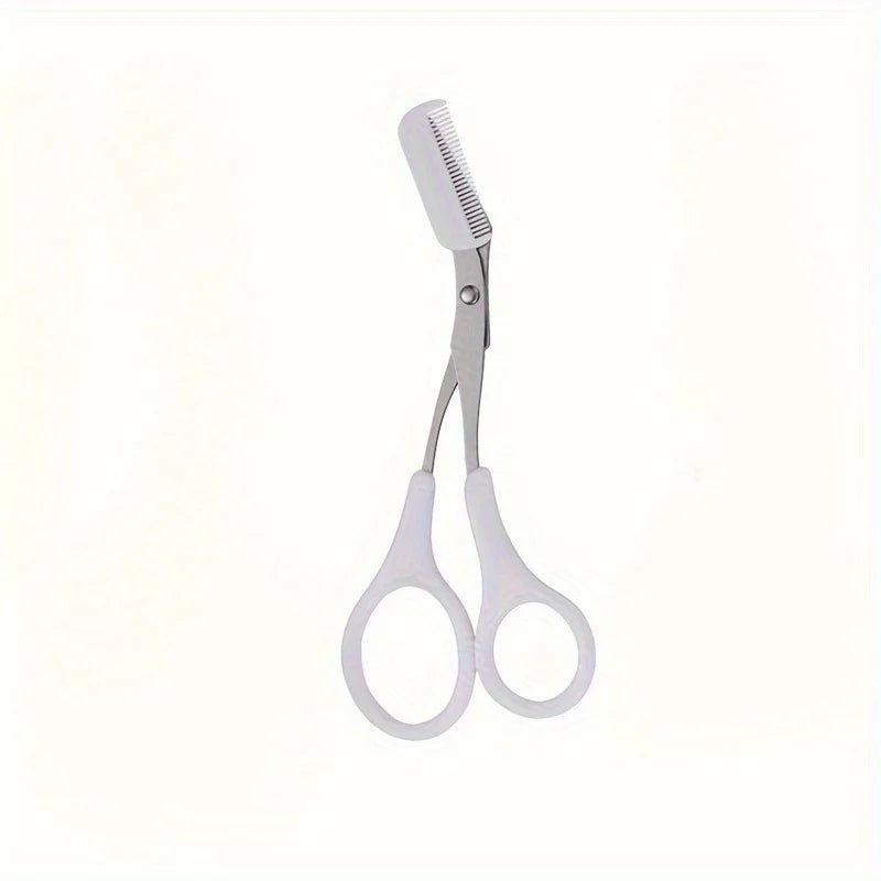 Eyebrow Trimmer Scissors with Comb – Stainless Steel Grooming Tool