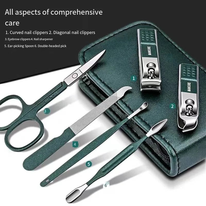 6-Piece Nail Clippers Set – Premium Manicure & Grooming Kit