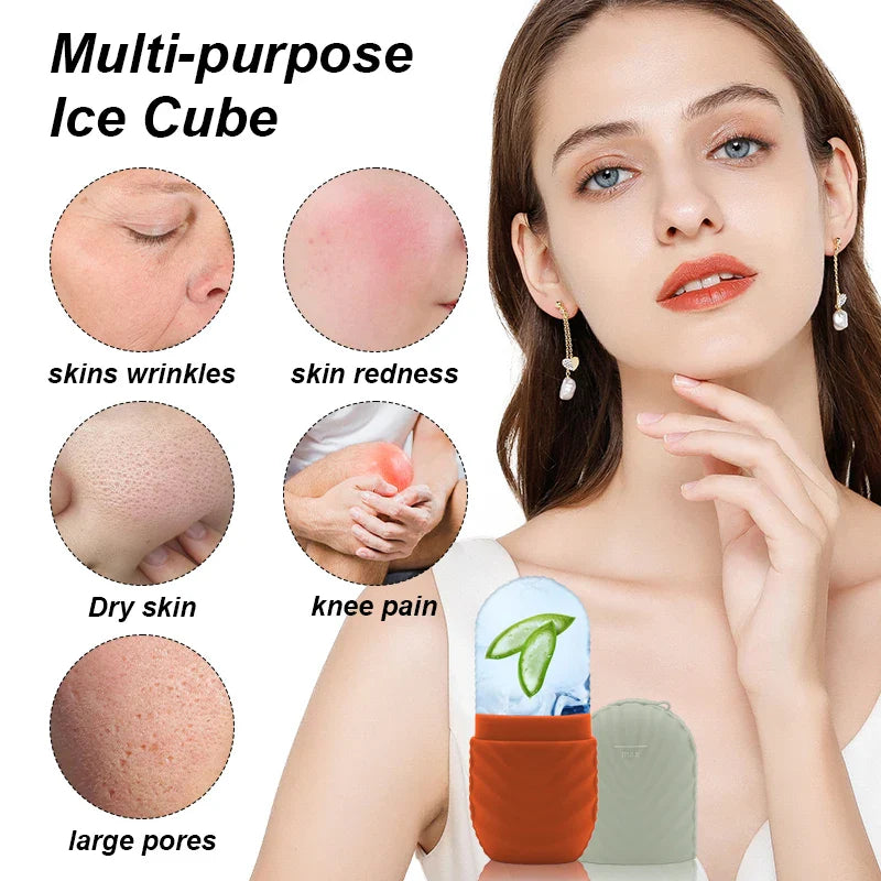Silicone Facial Ice Mold – Skin Care Ice Massage Applicator