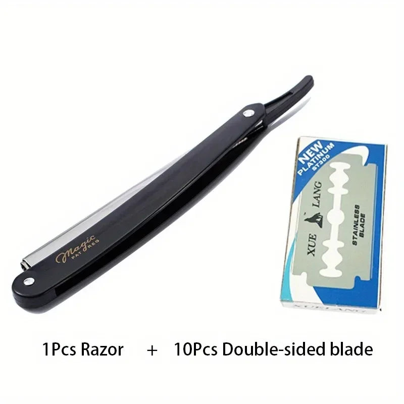"Vintage manual shaver in black handle variant"