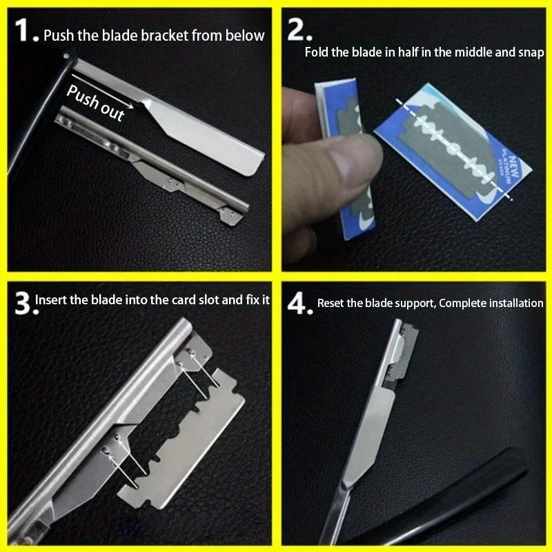 "Vintage manual shaver shown during traditional wet shave"
