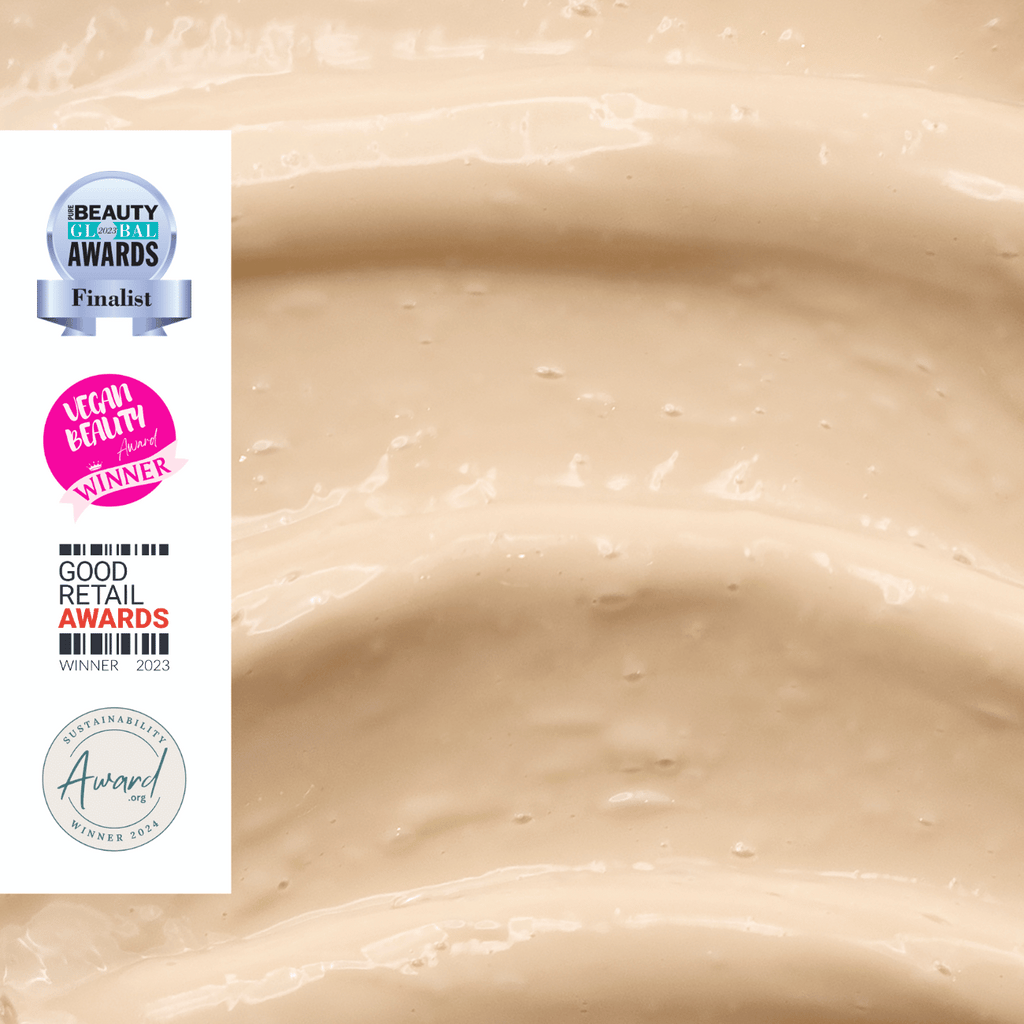 "Hyaluronic acid eye cream with coffee by UpCircle, glass jar product view"