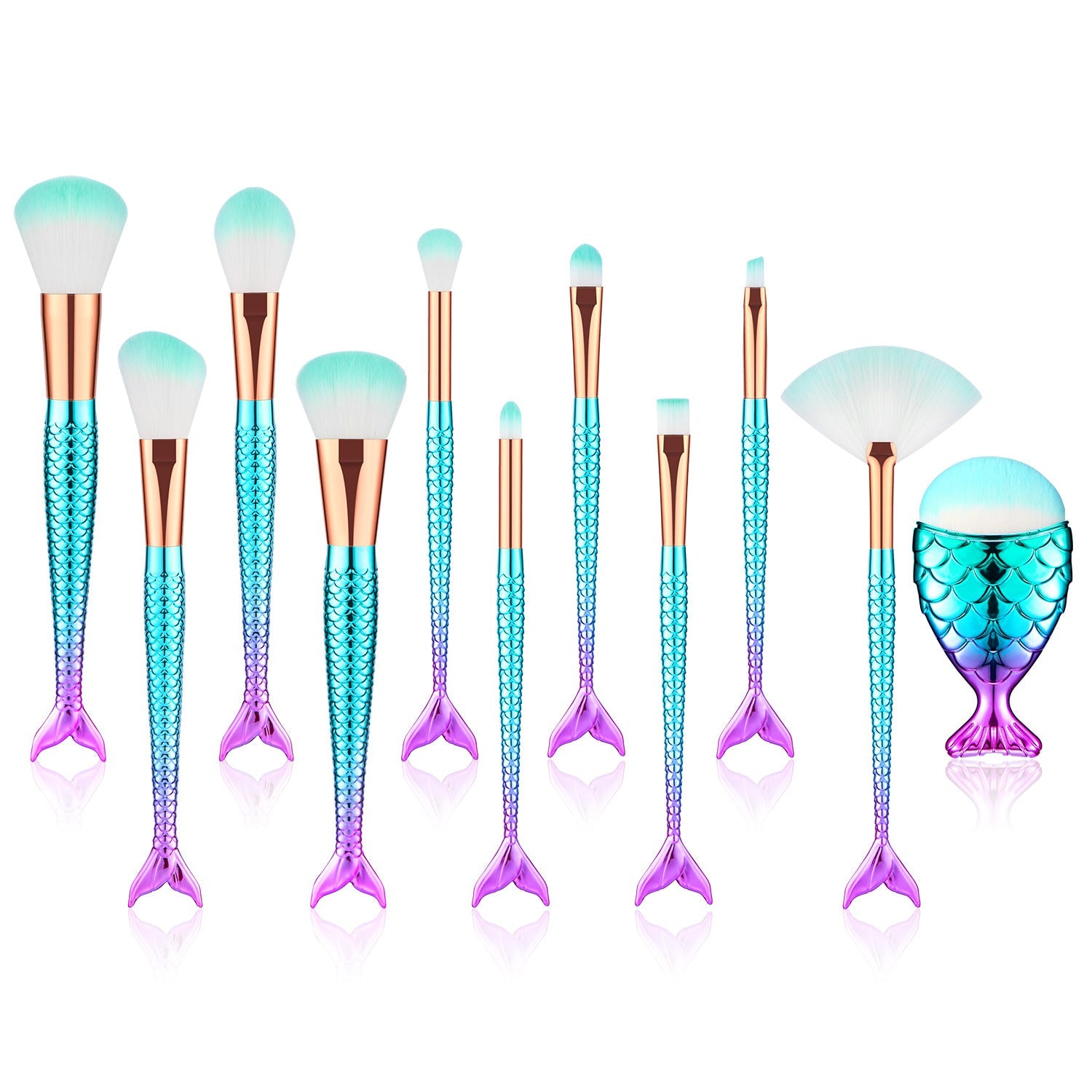 mermaid makeup brush set