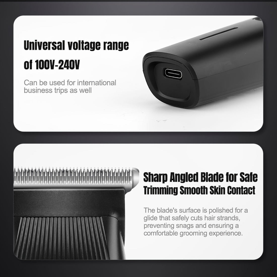 Beard Trimmer, 3 in 1 Hair Clippers and Mens Grooming Kit, Face, Nose, Ear Hair Trimmer - Black