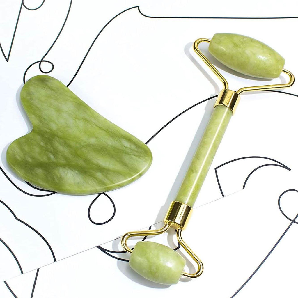 jade roller gua sha set