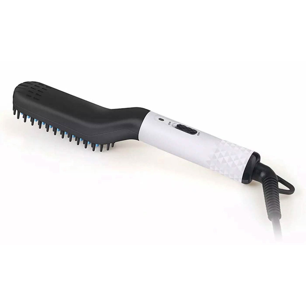 "Electric beard straightener with 360-degree swivel cord detail"