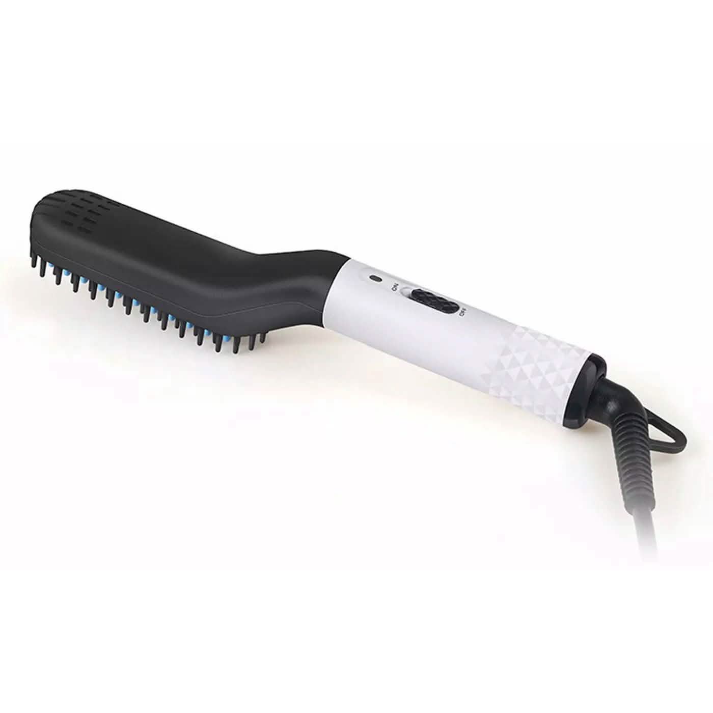 "Electric beard straightener with 360-degree swivel cord detail"